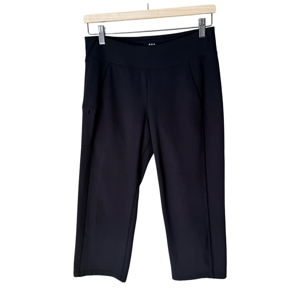 TITLE NINE “Not So Tight” Black Stretch Capri Pants Size XS Yoga Workout Running